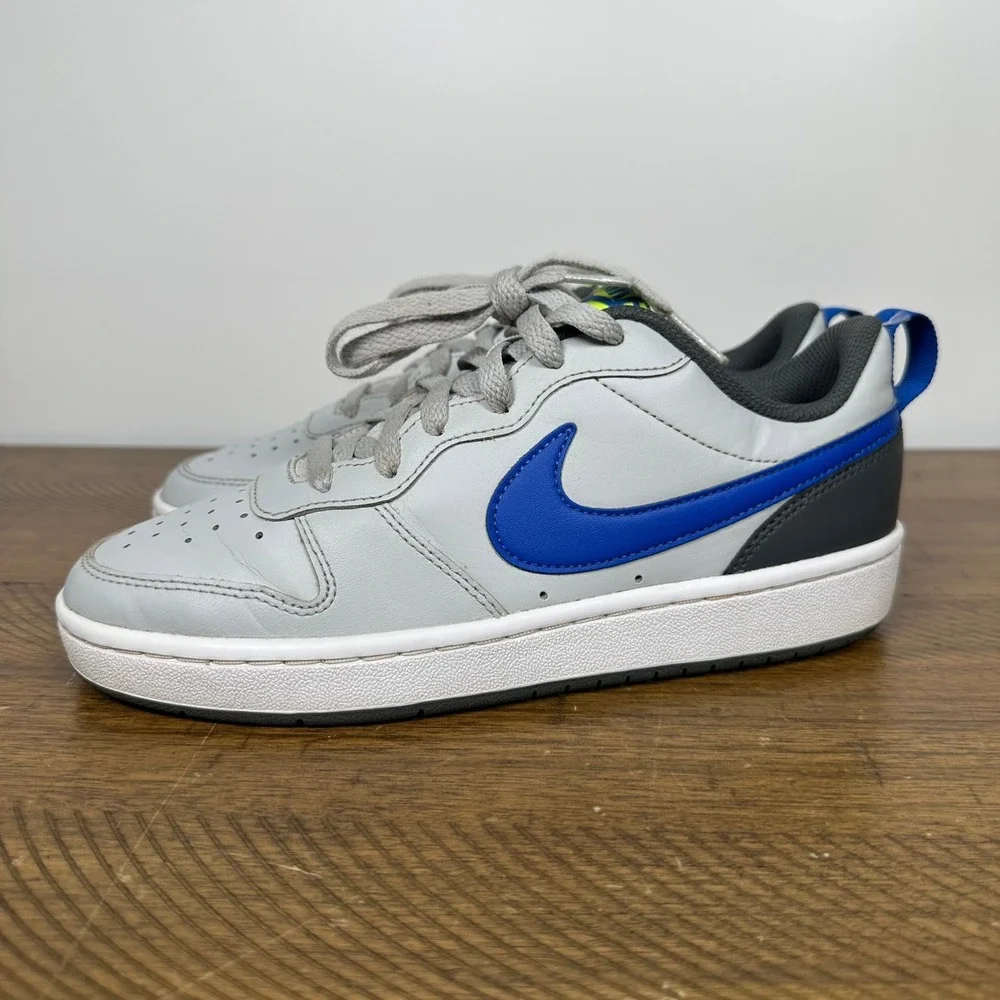 Nike Court Borough Low 2 Youth 6Y GS Grey Blue Sneakers Casual Basketball Shoes